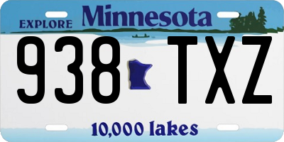 MN license plate 938TXZ