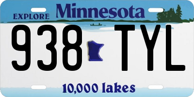 MN license plate 938TYL