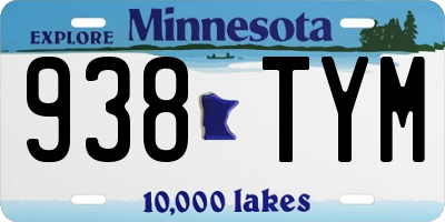 MN license plate 938TYM