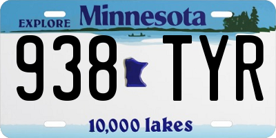 MN license plate 938TYR