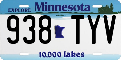 MN license plate 938TYV