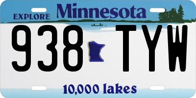MN license plate 938TYW