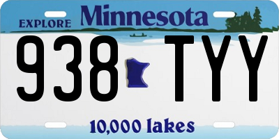 MN license plate 938TYY