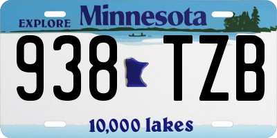MN license plate 938TZB
