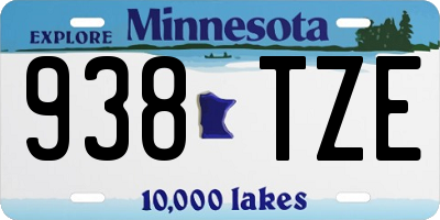 MN license plate 938TZE