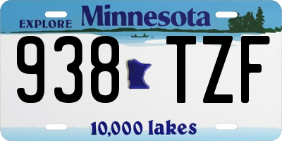MN license plate 938TZF