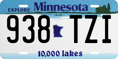 MN license plate 938TZI