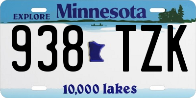 MN license plate 938TZK