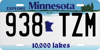 MN license plate 938TZM