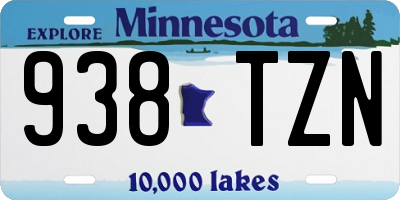 MN license plate 938TZN