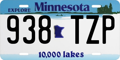 MN license plate 938TZP