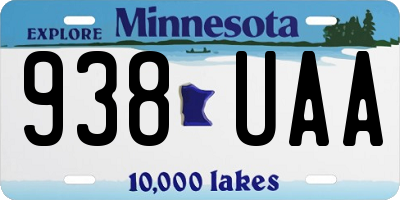 MN license plate 938UAA