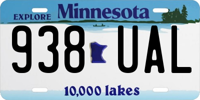 MN license plate 938UAL