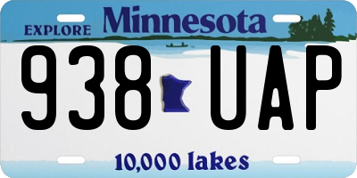 MN license plate 938UAP