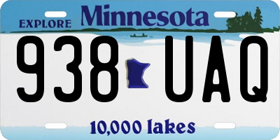 MN license plate 938UAQ