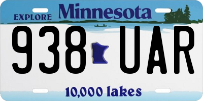 MN license plate 938UAR