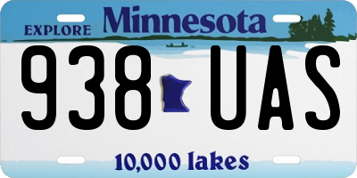 MN license plate 938UAS