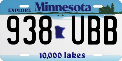 MN license plate 938UBB