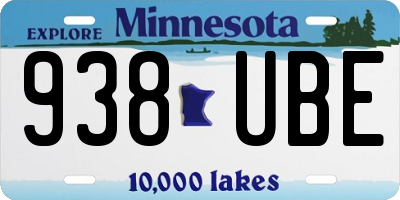 MN license plate 938UBE