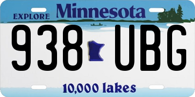 MN license plate 938UBG