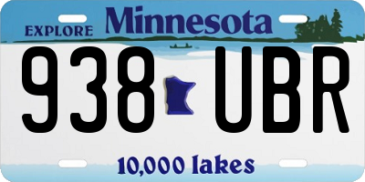 MN license plate 938UBR
