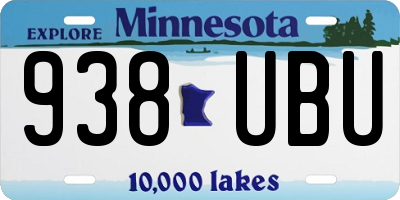MN license plate 938UBU