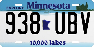 MN license plate 938UBV