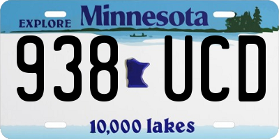 MN license plate 938UCD