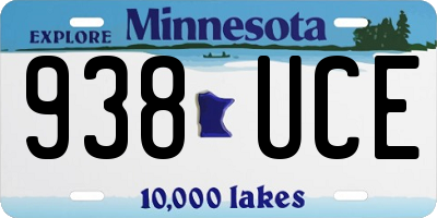 MN license plate 938UCE