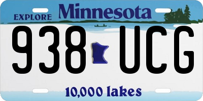 MN license plate 938UCG