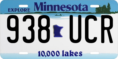 MN license plate 938UCR