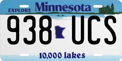 MN license plate 938UCS