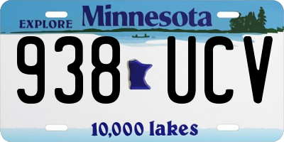 MN license plate 938UCV