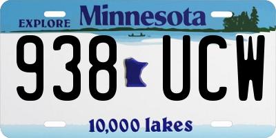 MN license plate 938UCW