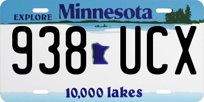 MN license plate 938UCX