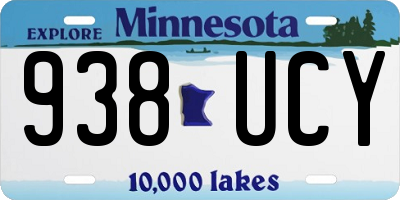 MN license plate 938UCY