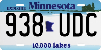 MN license plate 938UDC