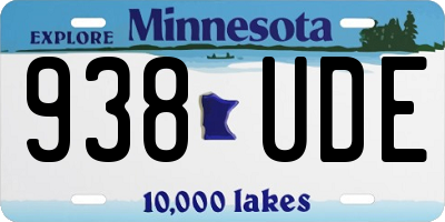 MN license plate 938UDE