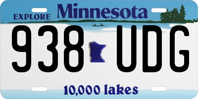 MN license plate 938UDG