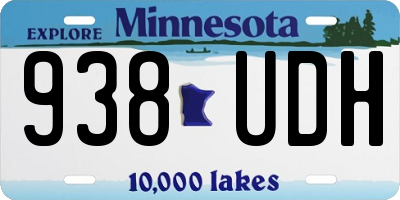 MN license plate 938UDH