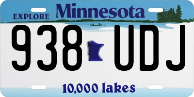 MN license plate 938UDJ