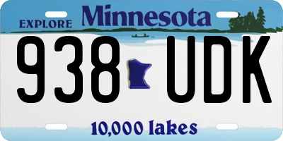 MN license plate 938UDK