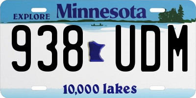 MN license plate 938UDM