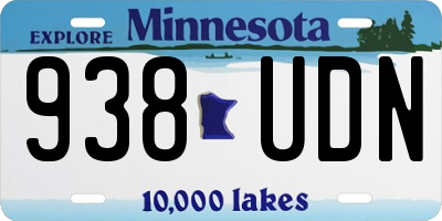 MN license plate 938UDN