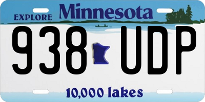 MN license plate 938UDP