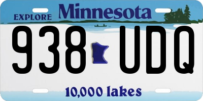 MN license plate 938UDQ