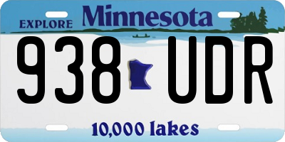 MN license plate 938UDR