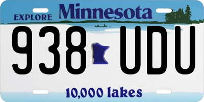 MN license plate 938UDU