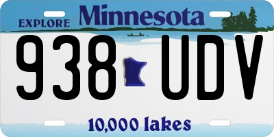 MN license plate 938UDV