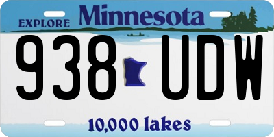 MN license plate 938UDW